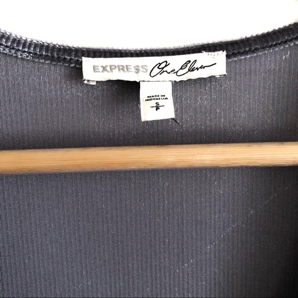 Express Ribbed Velvet Wrap-Front Top - Picture 5 of 5